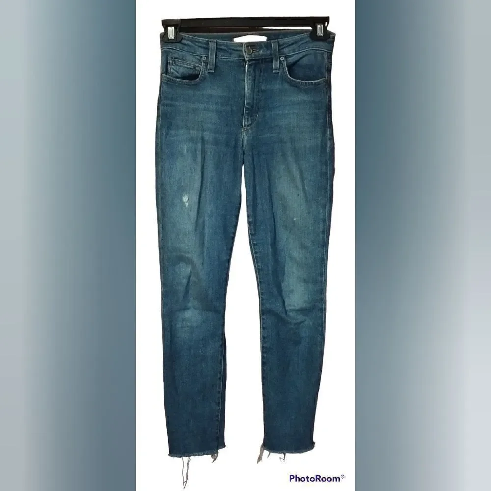 Joe's The Charlie Distressed Skinny Jeans Sz 26 High Rise  Ankle Raw Hem Denim